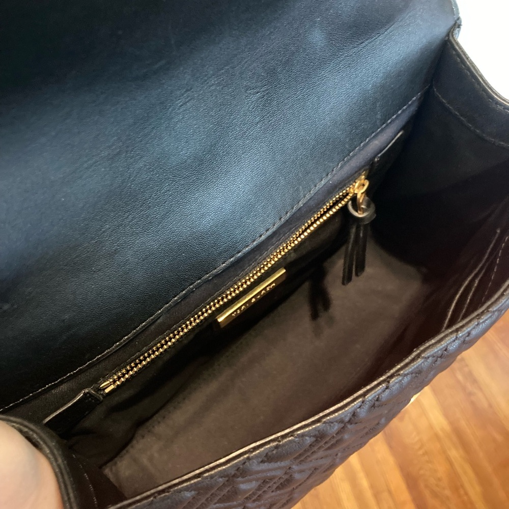 Tory Burch Fleming Convertible Shoulder Bag - Black Leather - Picture 13 of 14